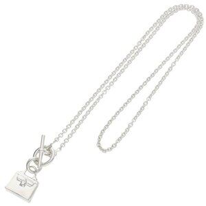 Hermes Amulet Kelly Silver Necklace 43 cm